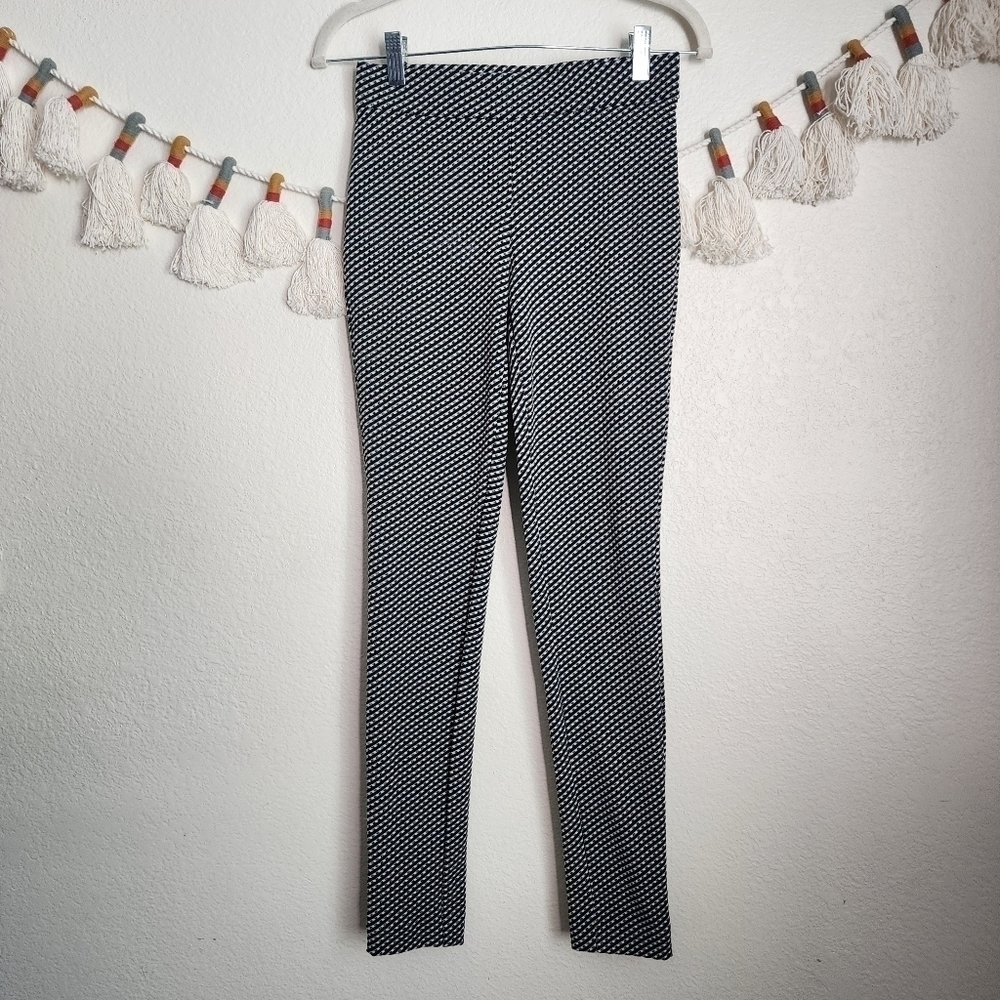 Theory Adbelle K.Claymont Stretchy Printed Skinny Pull On Pant Business Casual P